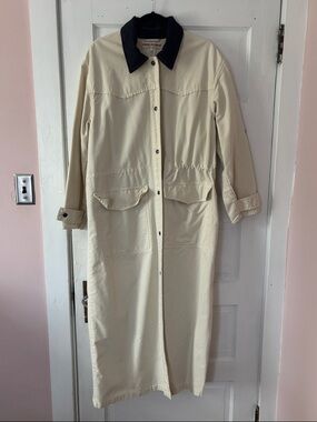 Free People Cream Jacket with Black Corduroy Collar